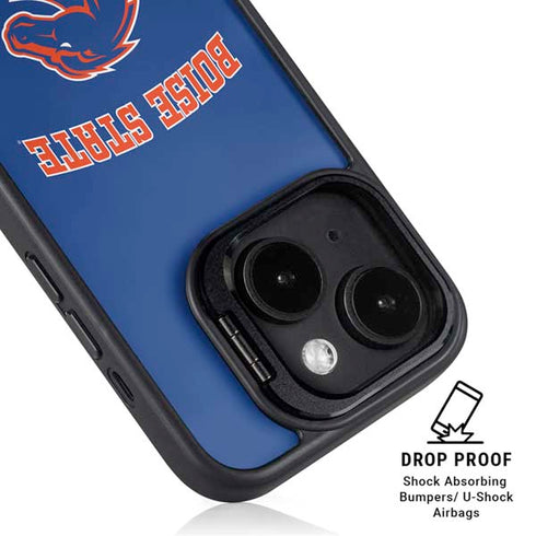 Boise State University Collegiate Text iPhone 15 Kickstand Case